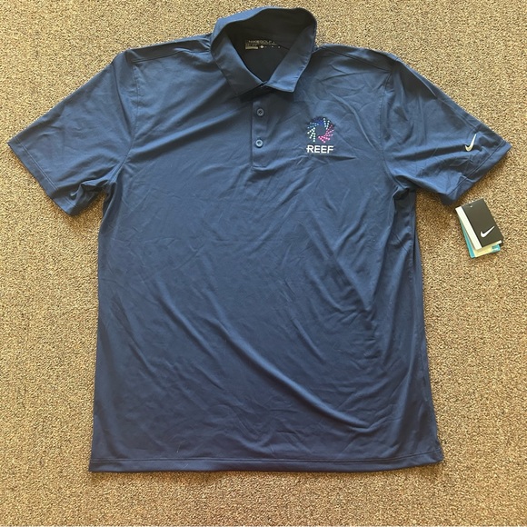 NWT Nike Golf Polo Dri-FIT Navy Blue Mens Large - Picture 2 of 6
